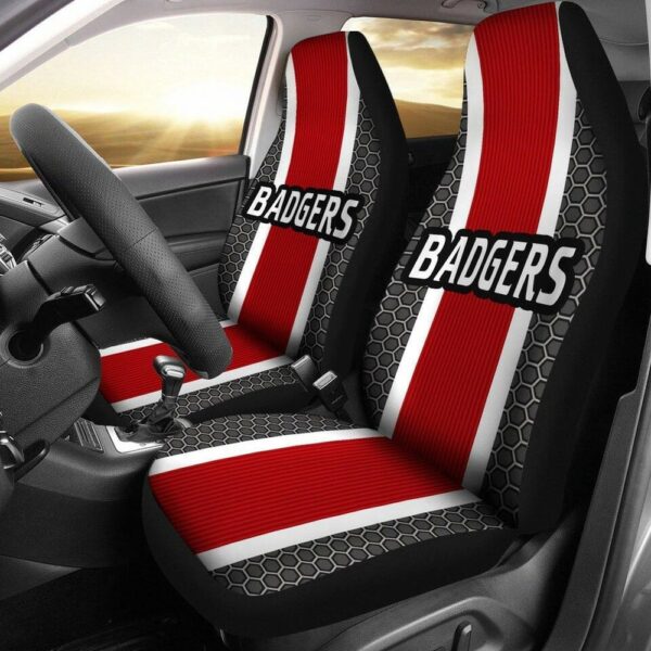 NCAA Wisconsin Badgers Car Seat Covers Red Black