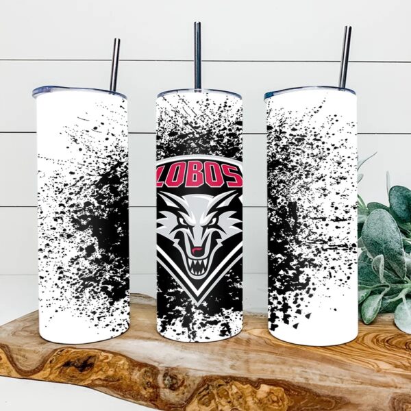 New Mexico Lobos Football Skinny Tumbler Collegiate Elegance Sips