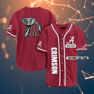 Personalized NCAA Alabama Crimson Tide Baseball Jersey Shirt Urban Baller Chic