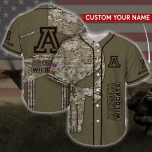 Personalized NCAA Arizona Wildcats Personalized Camo Baseball Jersey Shirt