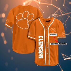 Personalized NCAA Clemson Tigers Baseball Jersey Shirt Urban Baller Chic