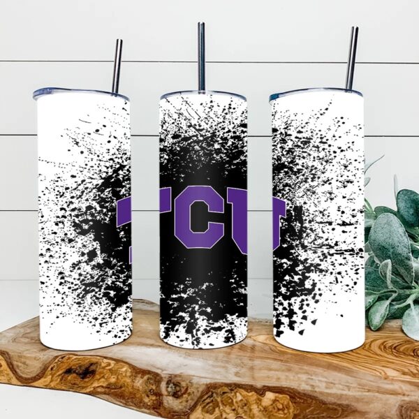 TCU Horned Frogs Football Skinny Tumbler Collegiate Elegance Sips, cuttable SVG files