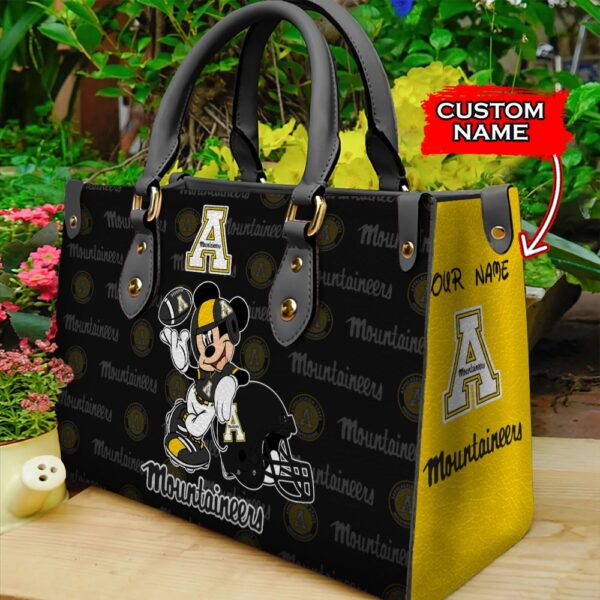 NCAA Appalachian State Mountaineers Mickey Women Leather Hand Bag