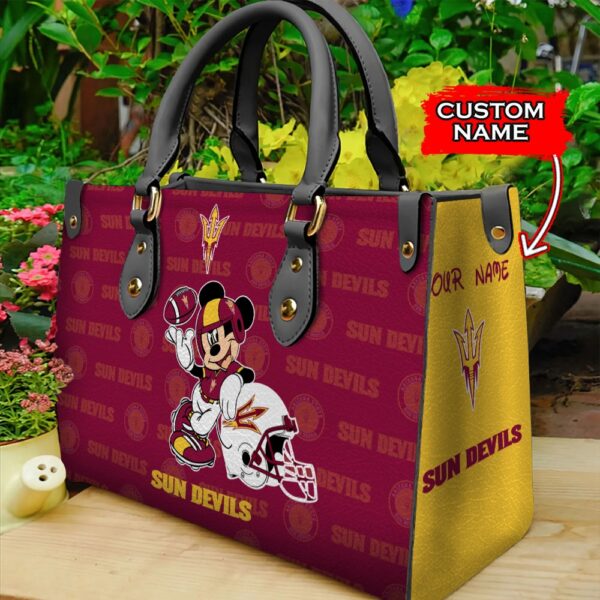 NCAA Arizona State Sun Devils Mickey Women Leather Hand Bag