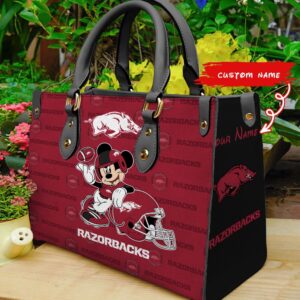 NCAA Arkansas Razorbacks Mickey Women Leather Hand Bag