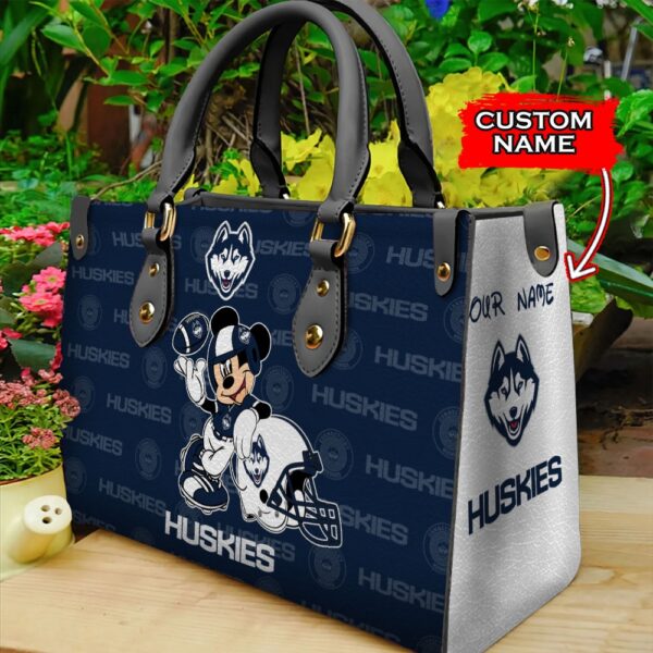 NCAA Connecticut Huskies Mickey Women Leather Hand Bag