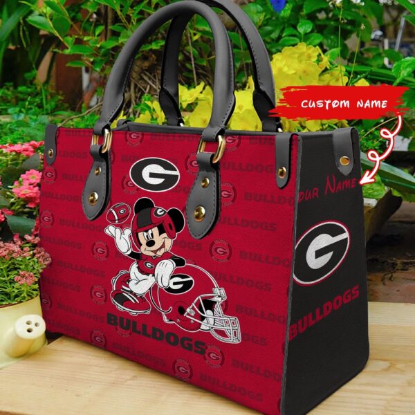 NCAA Georgia Bulldogs Mickey Women Leather Hand Bag