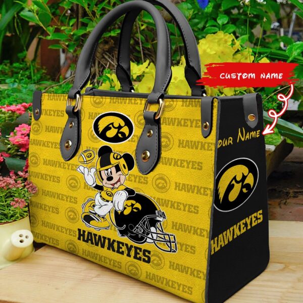 NCAA Iowa Hawkeyes Mickey Women Leather Hand Bag