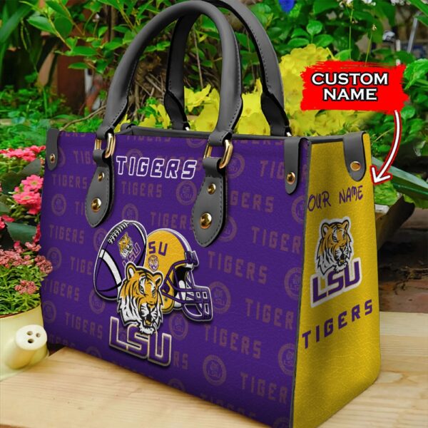 NCAA LSU Tigers Women Leather PU Hand Bag and Women Wallet Combo save 10 TK01