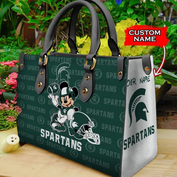 NCAA Michigan State Spartans Mickey Women Leather Hand Bag