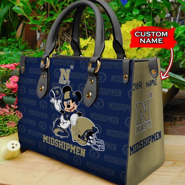 NCAA Navy Midshipmen Mickey Women Leather Hand Bag