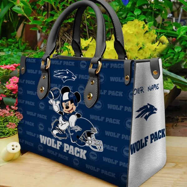 NCAA Nevada Wolf Pack Mickey Women Leather Hand Bag