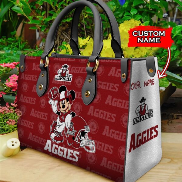 NCAA New Mexico State Aggies Mickey Women Leather Hand Bag