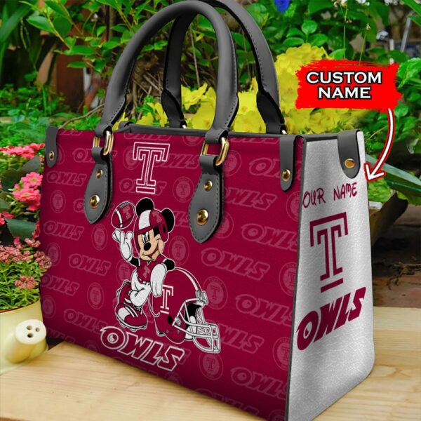 NCAA Temple Owls Mickey Women Leather Hand Bag