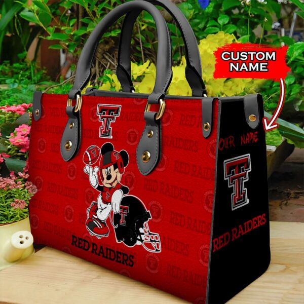 NCAA Texas Tech Red Raiders Mickey Women Leather Hand Bag