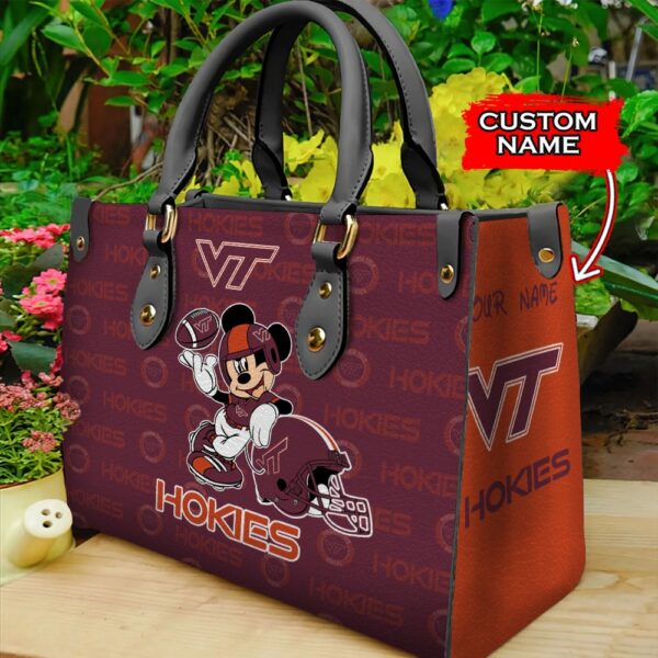 NCAA Virginia Tech Hokies Mickey Women Leather Hand Bag