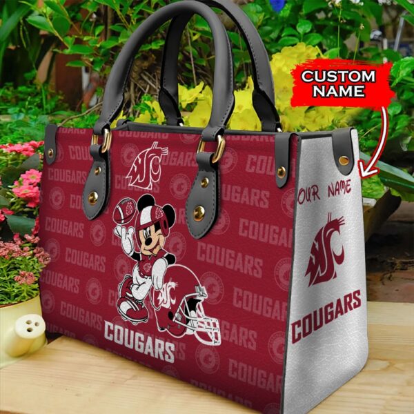 NCAA Washington State Cougars Mickey Women Leather Hand Bag