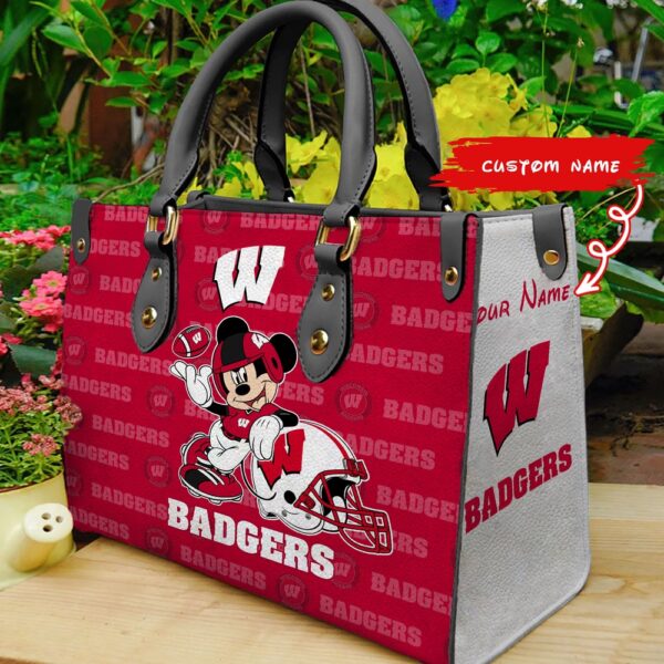NCAA Wisconsin Badgers Mickey Women Leather Hand Bag