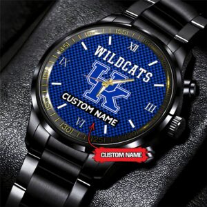 NCAA Kentucky Wildcats Watch Custom Black Fashion Watch Football Game