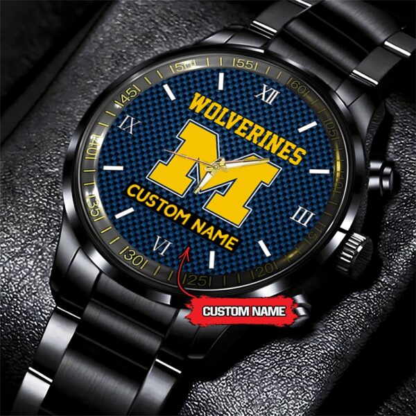 NCAA Michigan Wolverines Watch Custom Black Fashion Watch Football Game