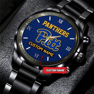 NCAA Pittsburgh Panthers Watch Custom Black Fashion Watch Football Game