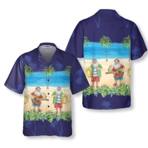 Aloha Shirt Santa Hawaiian Shirt,…