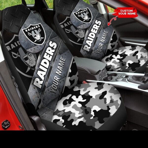 Custom Name Las Vegas Raiders Car Seat Covers