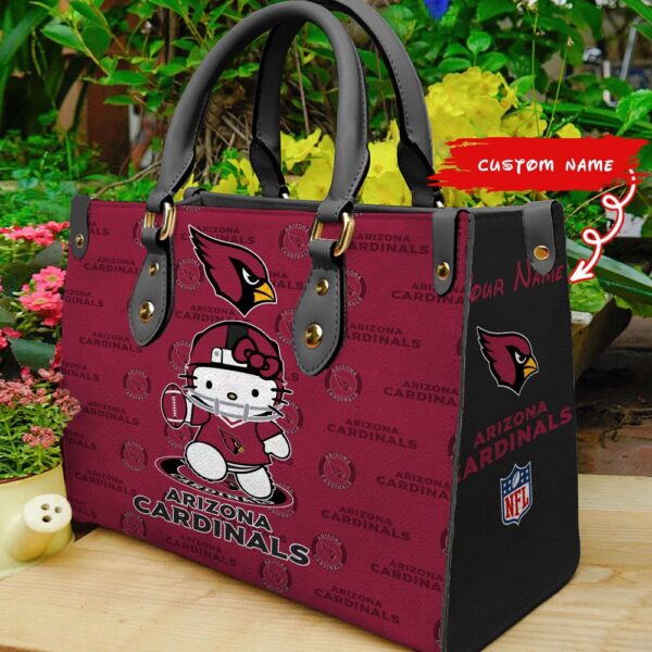 Custom Name NFL Arizona Cardinals Kitty Women Hand Bag