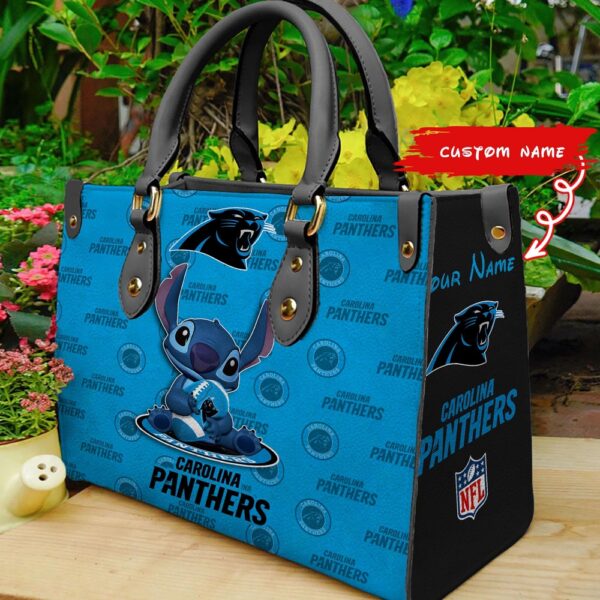 Custom Name NFL Carolina Panthers Stitch Women Hand Bag