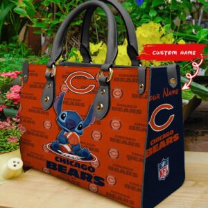 Custom Name NFL Chicago Bears Stitch Women Hand Bag