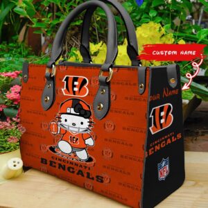 Custom Name NFL Cincinnati Bengals Kitty Women Hand Bag