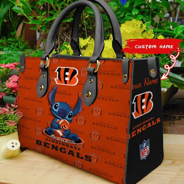 Custom Name NFL Cincinnati Bengals Stitch Women Hand Bag