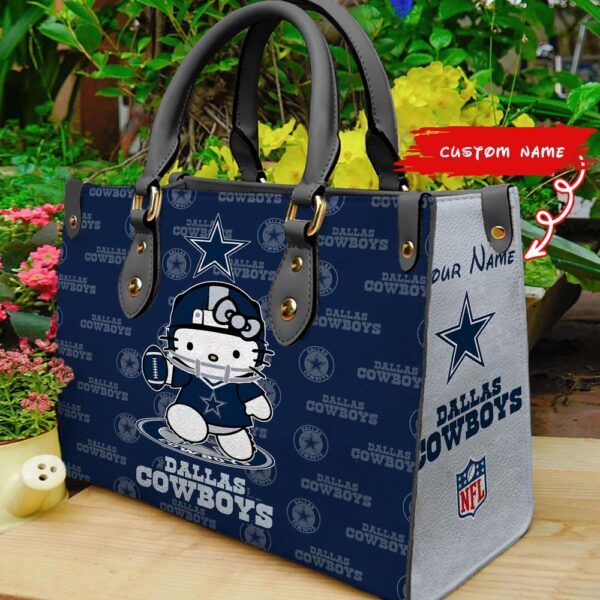 Custom Name NFL Dallas Cowboys Kitty Women Hand Bag