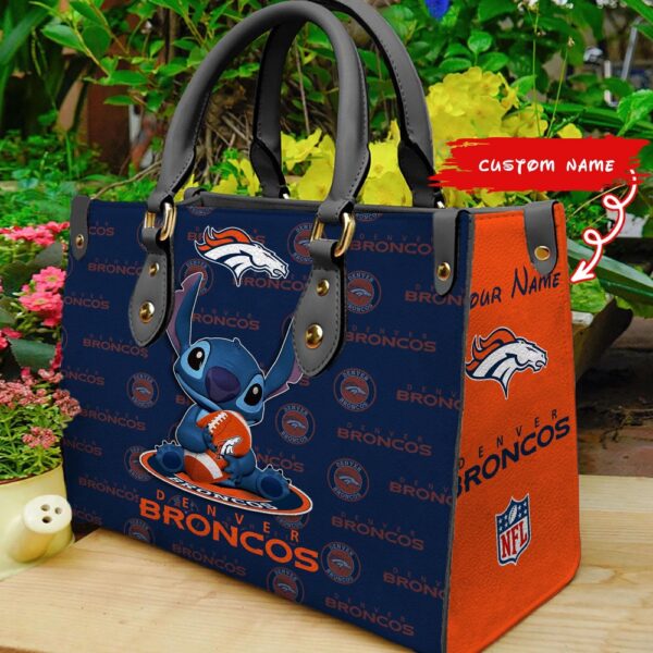 Custom Name NFL Denver Broncos Stitch Women Hand Bag