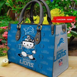 Custom Name NFL Detroit Lions Kitty Women Hand Bag