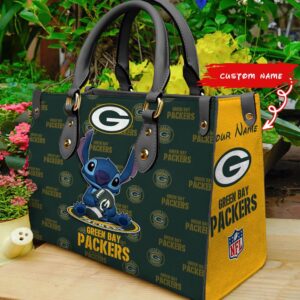 Custom Name NFL Green Bay Packers Stitch Women Hand Bag