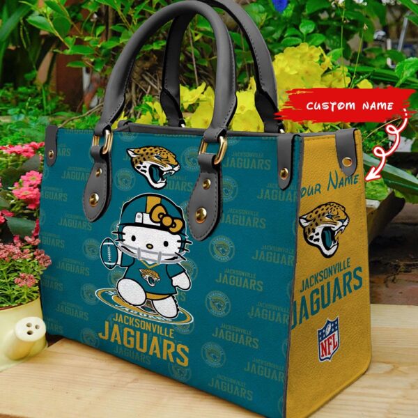 Custom Name NFL Jacksonville Jaguars Kitty Women Hand Bag