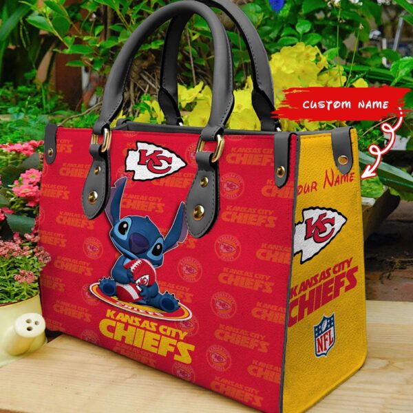 Custom Name NFL Kansas City Chiefs Stitch Women Hand Bag