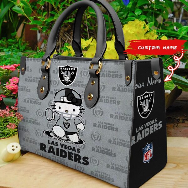 Custom Name NFL Las Vegas Raiders Kitty Women Hand Bag