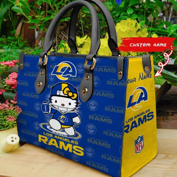 Custom Name NFL Los Angeles Rams Kitty Women Hand Bag