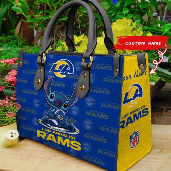 Custom Name NFL Los Angeles Rams Stitch Women Hand Bag