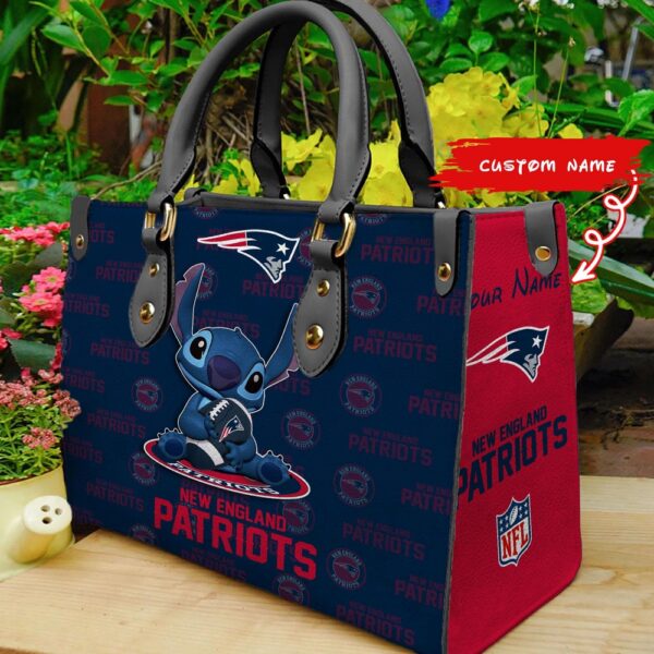 Custom Name NFL New England Patriots Stitch Women Hand Bag