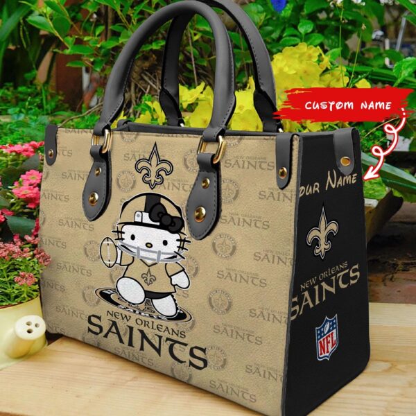 Custom Name NFL New Orleans Saints Kitty Women Hand Bag