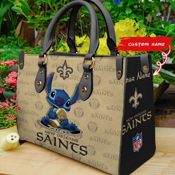 Custom Name NFL New Orleans Saints Stitch Women Hand Bag