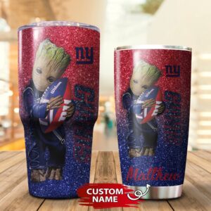 Custom Name NFL New York Giants Baby Groot Tumbler Cup