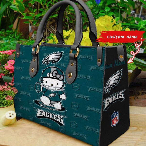 Custom Name NFL Philadelphia Eagles Kitty Women Hand Bag