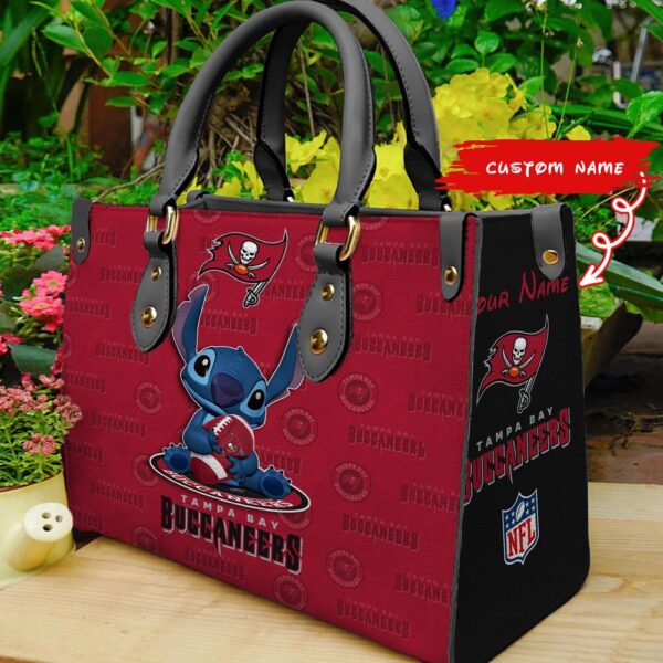 Custom Name NFL Tampa Bay Buccaneers Stitch Women Hand Bag