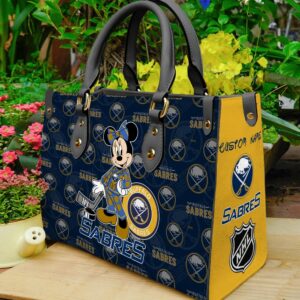 Custom Name NHL Buffalo Sabres Minnie Women Leather Hand Bag