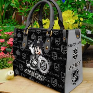 Custom Name NHL Los Angeles Kings Mickey Women Leather Hand Bag