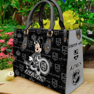 Custom Name NHL Los Angeles Kings Minnie Women Leather Hand Bag